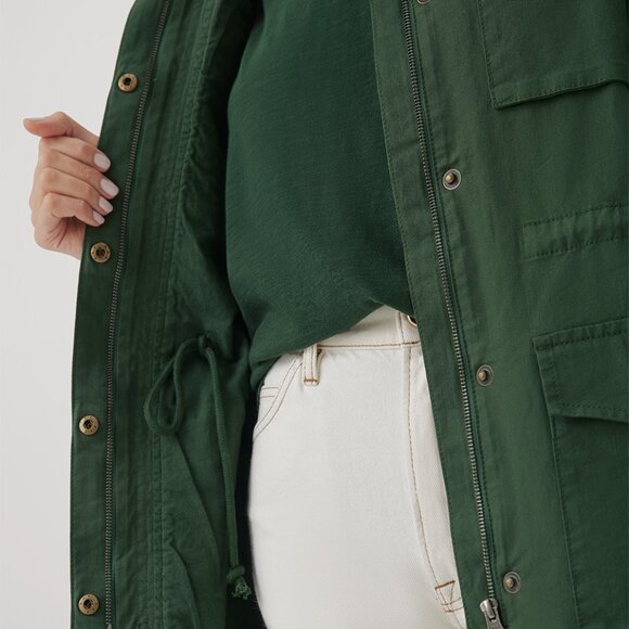 NWT pact Woven Twill Safari Jacket in Hunter Green - Small - Picture 4 of 9